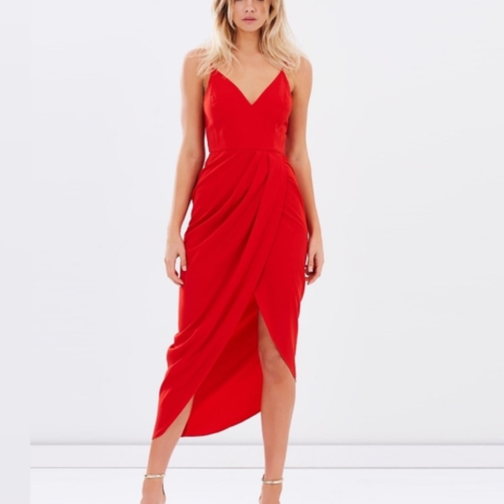Shona Joy Draped Cocktail Dress